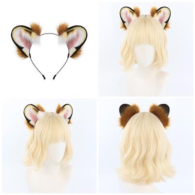 Furry Plush Tiger Ear Headband for Halloween Anime Maid Hairhoop Roleplaying Game Character Hairdband for Photography