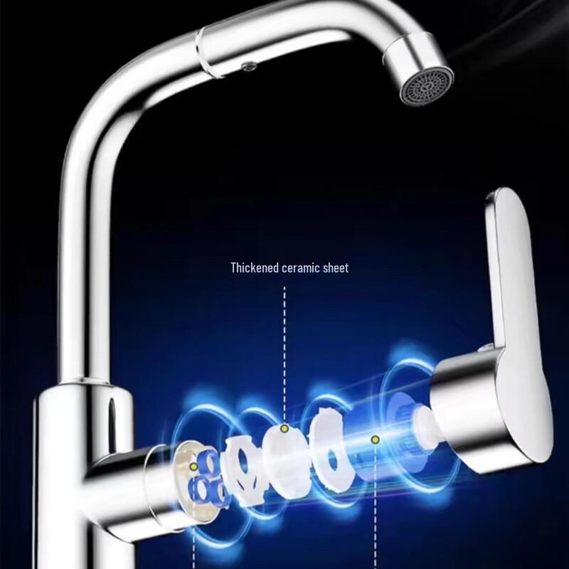 TLXT 720° Swivel Hot & Cold Bathroom Basin Faucet