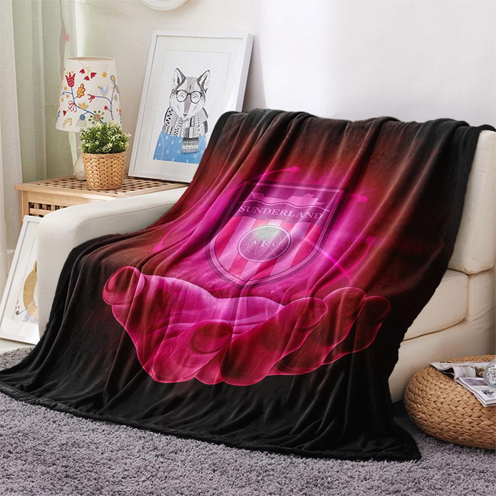 1PC Sunderland Association Football Club Patterned Flannel Blanket Suitable For All Seasons for Home Decor Warmth and Comfort Gifts Holiday Present