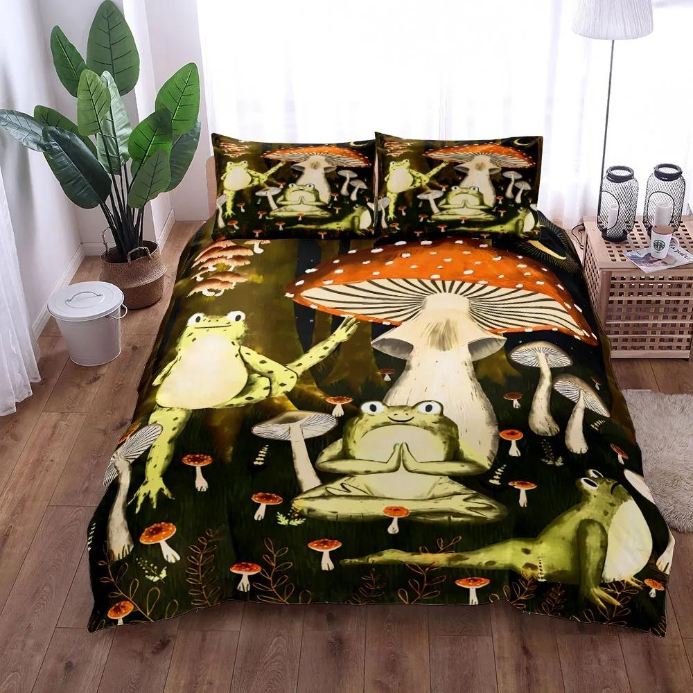 Duvet Covers, Pillowcases, Home Bedding Sets, Adult Boys, Girls, Bedroom Decorations, Mushroom Prints, Comforter Sets