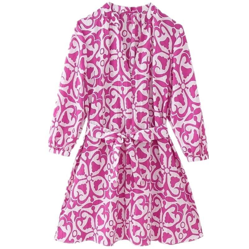 Fashion Style 2024 Summer New Women's Clothing Elegant Slim Looking Versatile Printed Short Dress 3238767252