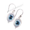 Natural Sky Blue Topaz Gemstone 925 Solid Silver Handmade Jewelry Earrings 1.50" EE-1-4