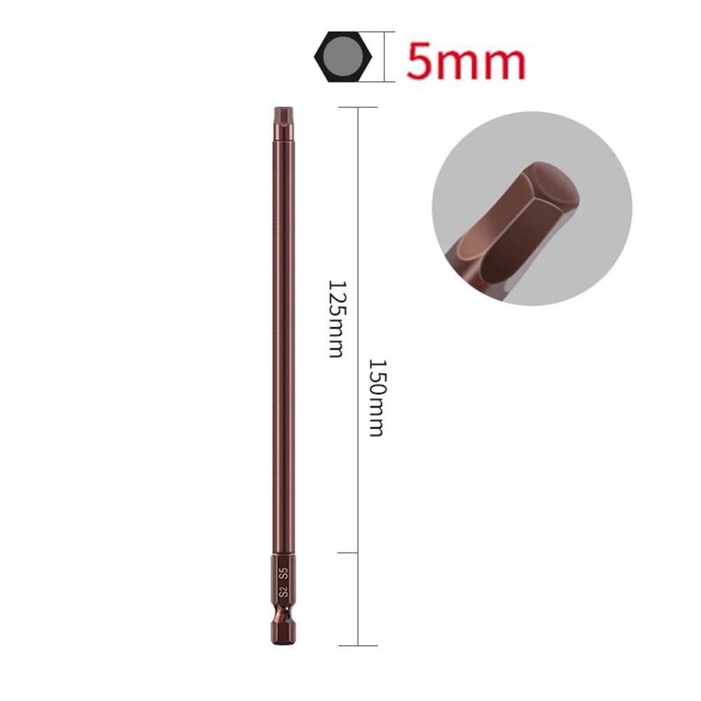 150mm 1.5-6mm Hex Head Screwdriver Bits 1/4 Hex  Magnetic Screwdriver Drill Bits Screw Driver Wrench Drill Bits Power Tool Parts