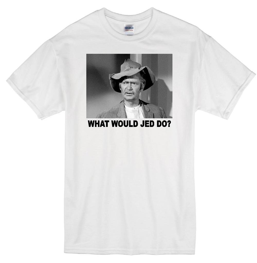 JED CLAMPETT WWD? BEVERLY HILLBILLIES BUDDY EBSEN GRANNY JETHRO TV WHITE T-shirt Tops Tees Unisex