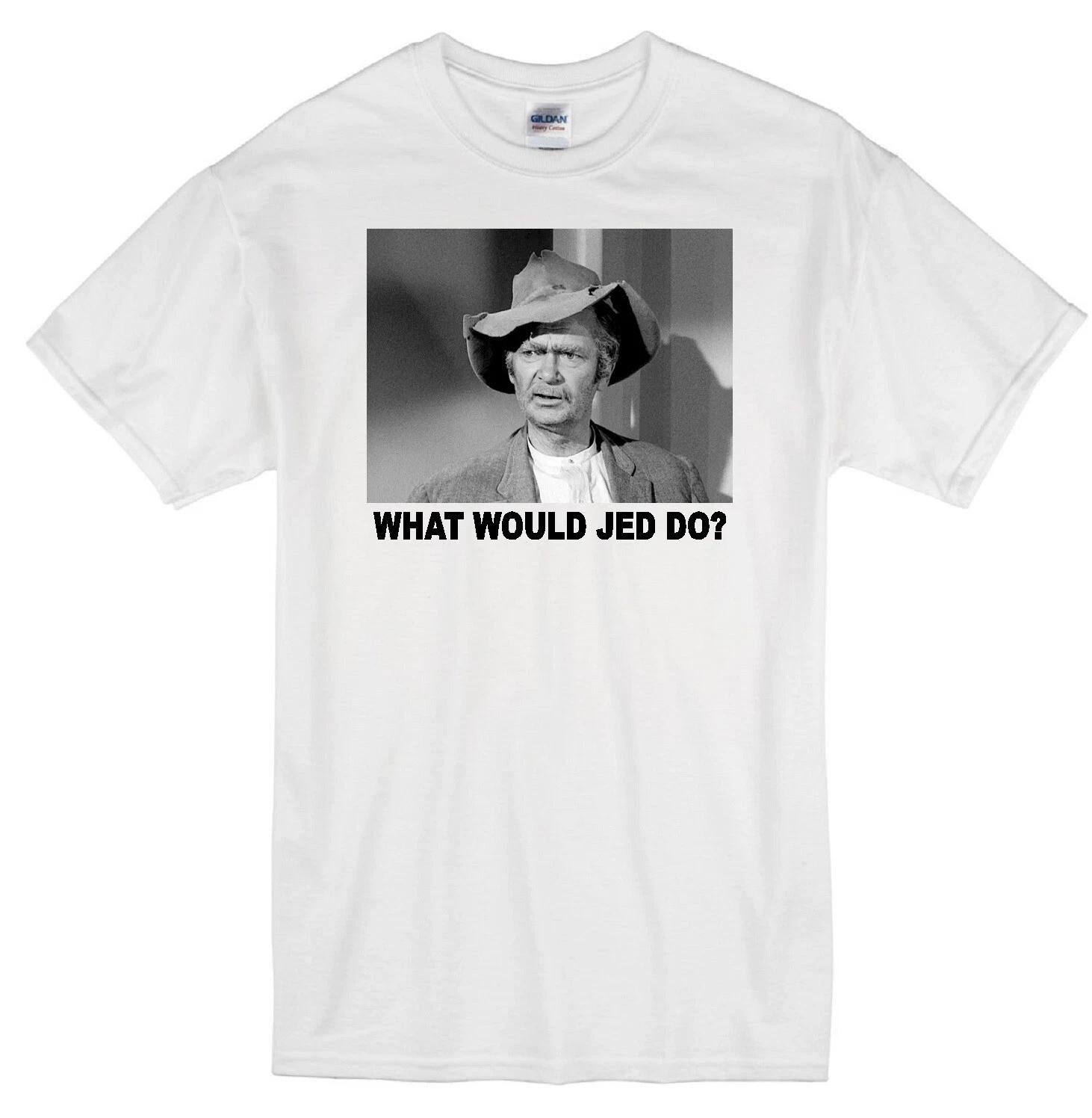 JED CLAMPETT WWD? BEVERLY HILLBILLIES BUDDY EBSEN GRANNY JETHRO TV WHITE T-shirt 4XL