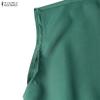 ZANZEA Women Casual V-Neck Loose Summer Short Sleeve Dress