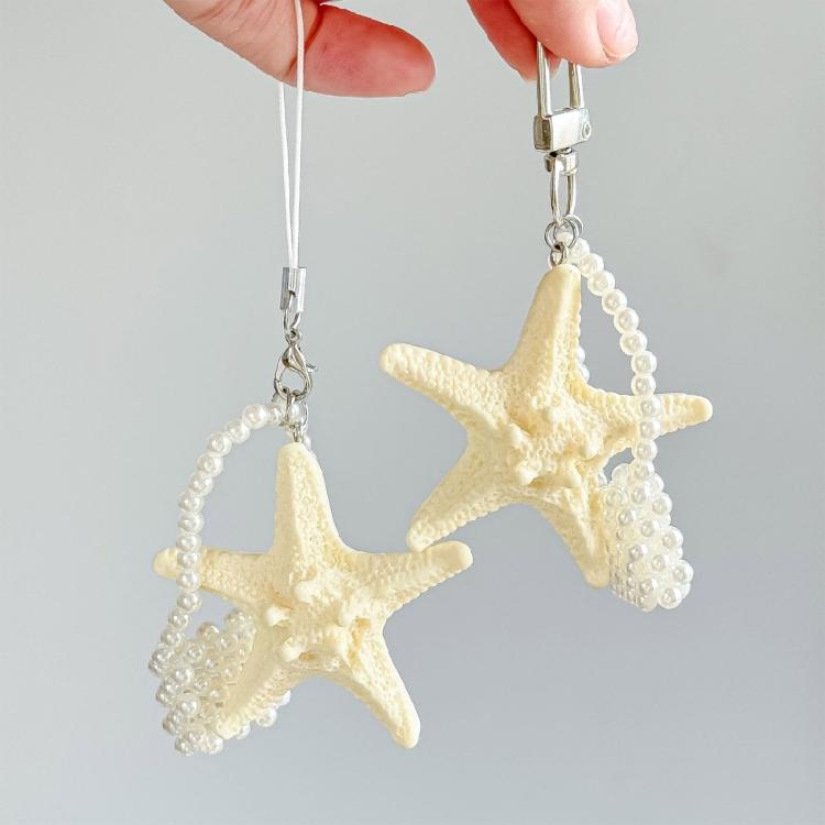 Zarter Seesternförmiger Schlüsselanhänger Handgewebte Perlen Ornament für Handtaschen Rucksäcke