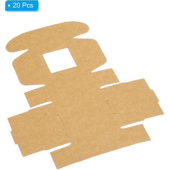 PATIKIL 8.5cm x 8.5cm x 3.5cm Κουτί Σαπουνιού από Χαρτί με Παράθυρο, Συσκευασία 20 Τεμαχίων για Σπιτικά Σαπούνια, Τετράγωνο Κουτί Δώρου για Γενέθλια Χριστούγεννα, DIY Χειροτεχνία,
