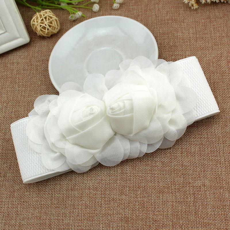 Women's Versatile Double Flower Elastic Waist Belt – Korean Fashion Accessory