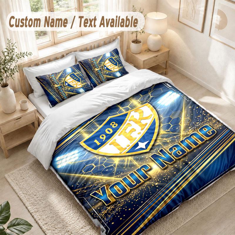 Custom Name Bedding Set 3 Piecesifk Göteborg Print Duvet Cover + 2 Pillowcases Soft Bed Decor