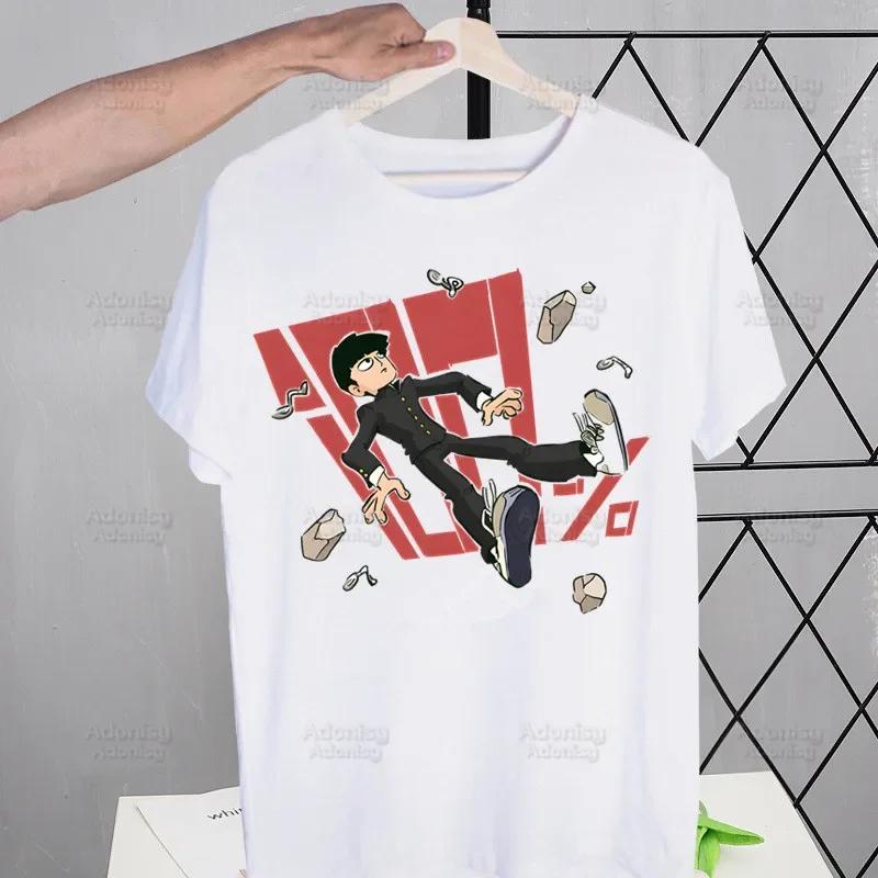 Mob Psycho 100 Shigeo Kageyama T Shirt Men Retro Washed Tops Tees Harajuku One Anime Manga Tshirt Streetwear Hip Hop T-shirts