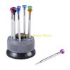 F26C Watch Glasses Screwdriver Repair Tool With 9 Pieces Tips Aluminum Alloy