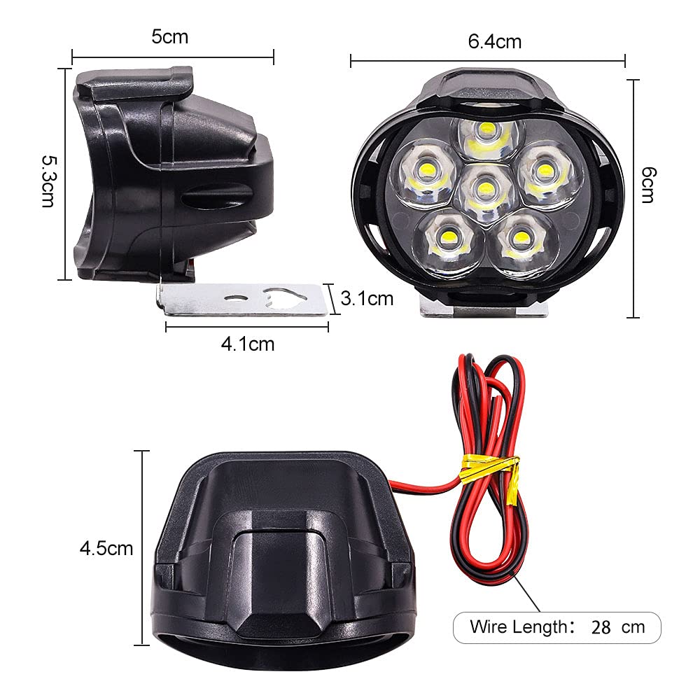 Aoling Motorcycle Headlight 6LED, General Purpose Headlight LED 12V Fog