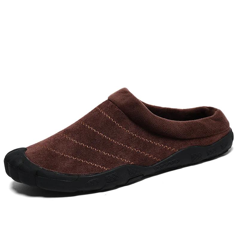 Fashion Slippers Men Winter Home Slippers Slides Unisex Cotton Shoes Plus Velvet Warm Waterproof Cloth Casual Shoes Male Big Size 47 48