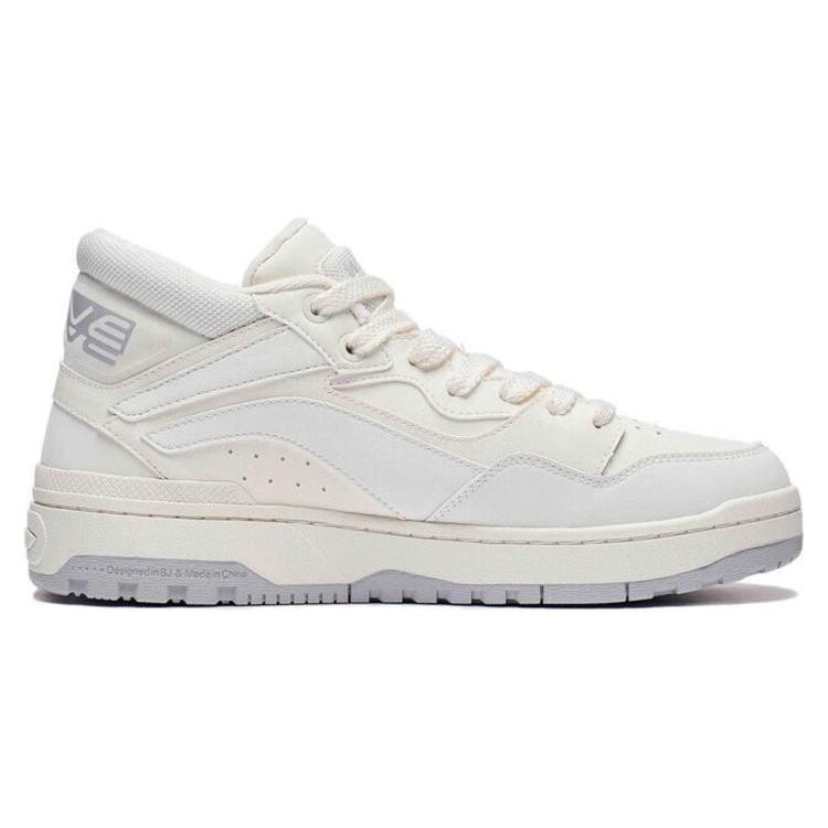 New LiNing Wave MID FLEECE Wear Resistant Balance Mid Top Skateboard Shoes Men's Gray White AGCT225-1