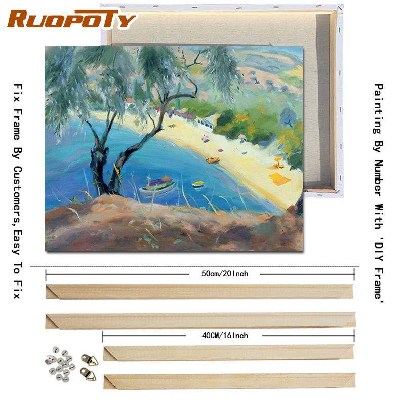 RUOPOTY Diy Painting By Numbers Landscape Modern Wall Art Picture Hand Painted Oil Painting For Wall Decoration 40x50cm With DIY Frame