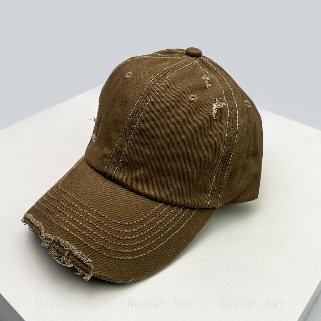 And Women Broken Style Solid Color Vintage Baseball Caps Sun Protection Street Style All-Match Minimalist Peaked Hats Personalized Fashion Casual
