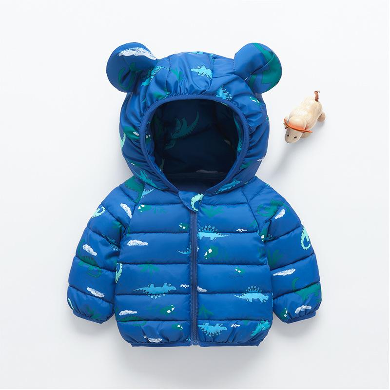 Kinder Kapuzenjacke mit Baumwollfutter - Warmer Cartoon-Print für Jungen & Mädchen im Herbst/Winter