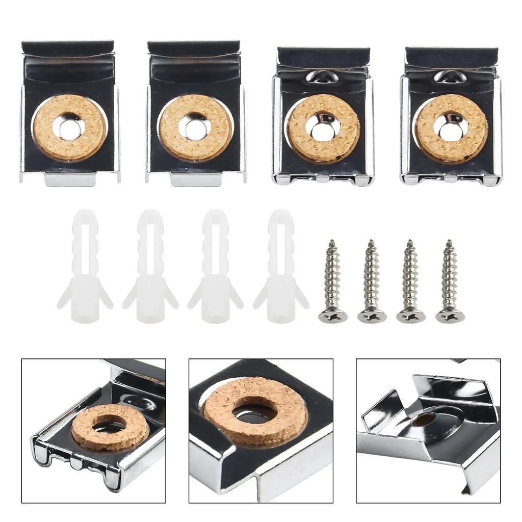 4pcs Glass Clamp Glass Clamp Mirror Frameless Zinc Alloy Garden Glass Hardware Heavy Duty Heavy Duty Home Décor