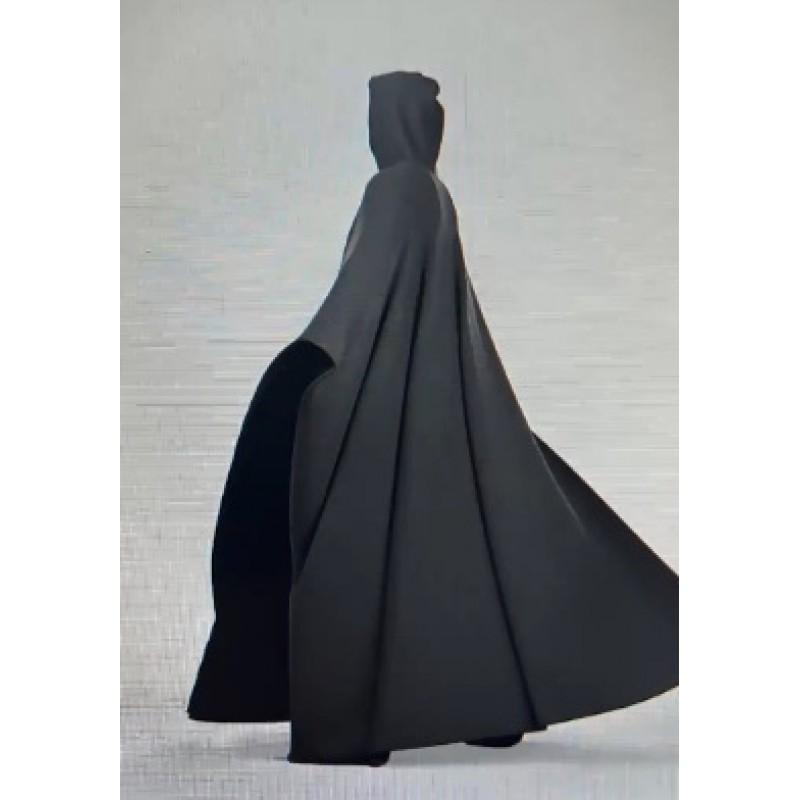 2025 Winter Unisex Punk Loose Hooded Wool Blend Cape Coat Streetwear
