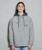 Buckaroo Pigment Hood Detachable Shacket Light Gray
