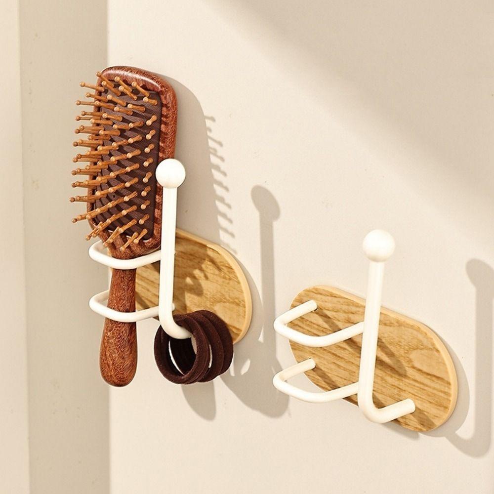 2 Pieces Wall Mounted Hair Tie Storage Rack Waterproof Rust-proof Hair Tie Hook Retro Iron Hair Accessories Organizer Shower