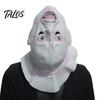 Scary Halloween Costume Accessory Upside Down Demon Latex Full Face Mask, Alien Cosplay Durable Mask Headgear, Creepy Prop for Party Escape Room Stage