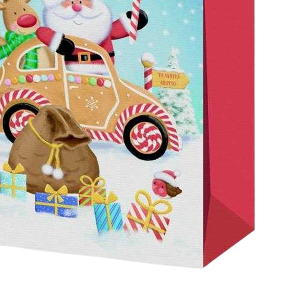 Giftmaker Cute Santa & Friends Woven Christmas Gift Bag
