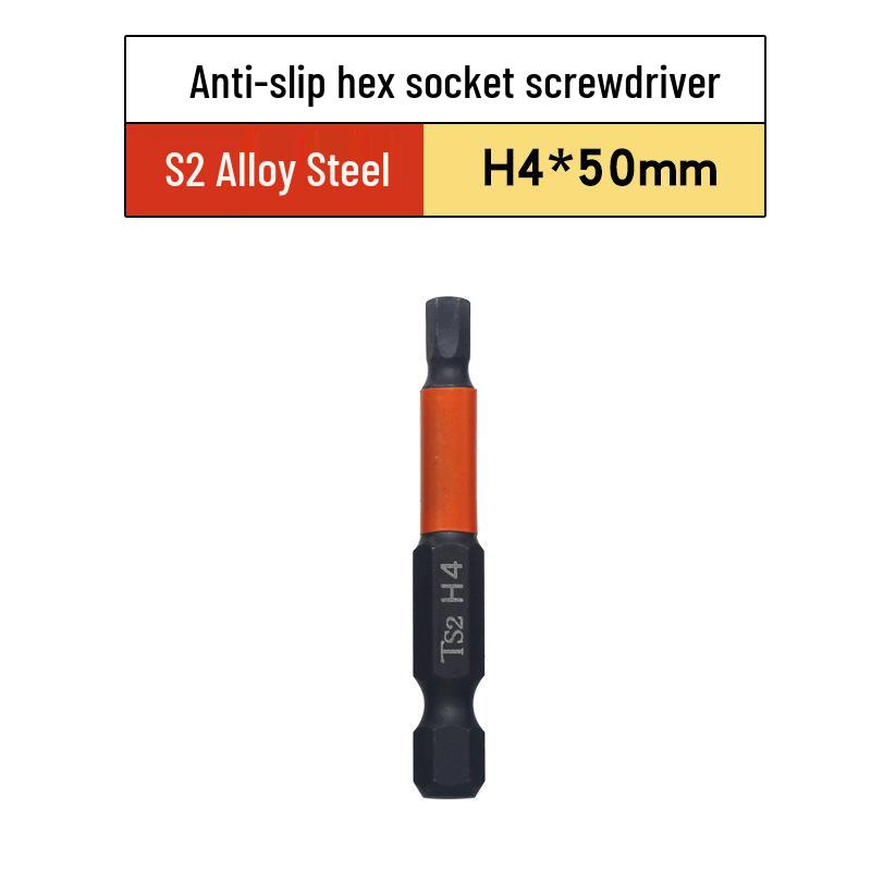 Hexagonal Magnetic Shock-Resistant S2 Screwdriver Bits for Electric and Pneumatic Drills