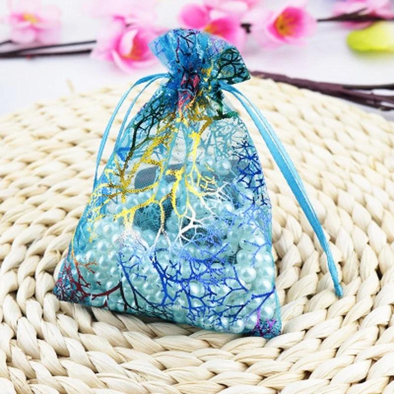 20pcs/lot Drawstring Organza Bags Wedding Christmas Decoration Gift Bag Jewelry Packaging & Pouches