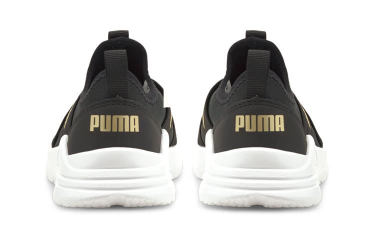 Puma Wired Run Slip-On Little Kid 'Black Team Gold'