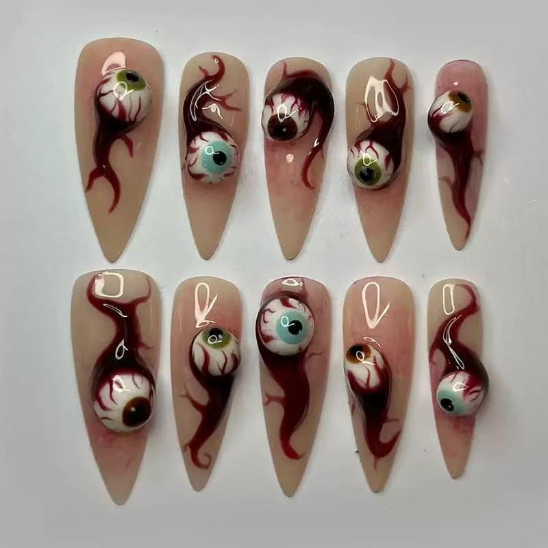 Halloween 3D Scary Almond-Shaped Funny Nails Collection