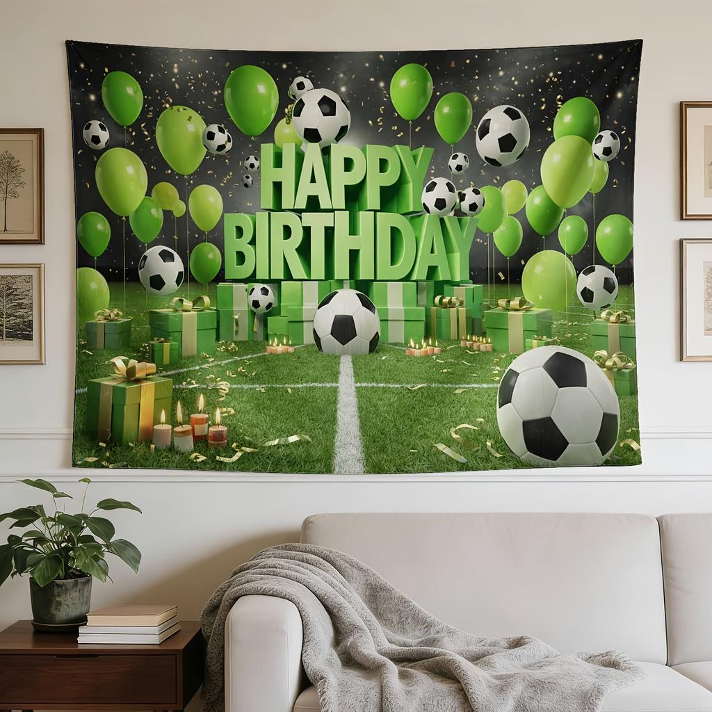 A Stylish Tapestry, Soccer Birthday Celebration, Perfect for Home Bedroom Dorm Wall Decor