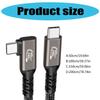 90 Degree USB C Data Cable 40Gbps Synchronized 8K UHD Display Suitable for Laptops Tablets Rapid Charging Data Transfer