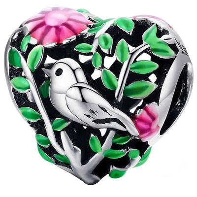 Charms Do Pandora Zawieszka Charms Serce Zielone S925