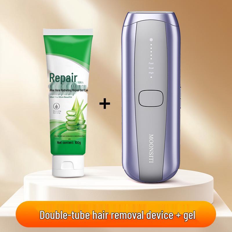 Sapphire Painless Laser Hair Removal Device with Cold Compress and Dual Lamp for Full Body Shaving.