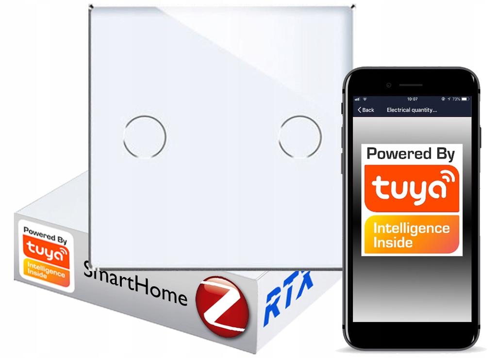 Touch Switch 2 Circuit ZigBee TUYA RTX SH# Without N