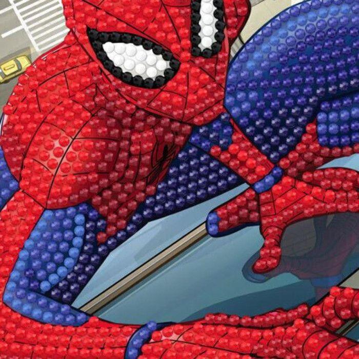 Carte Crystal Art à diamanter - Spiderman - 18 x 18 cm