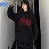 Retro Flame Letter Printed Hooded Sweatshirt for Men and Women Autumn and Winter Fashion Trend Casual Comfy Thick Top Streetwear
