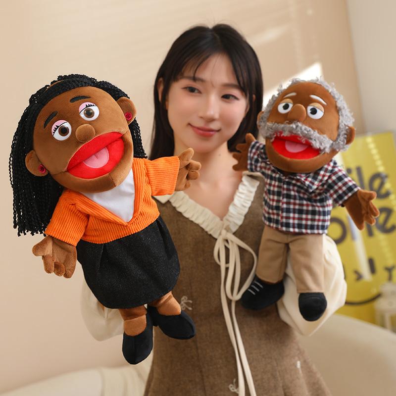 Funny Puppet Doll 38cm Family Series Hand Puppet Role Play Bedtime Story Props Family Playing Toys Doll Educational Toy