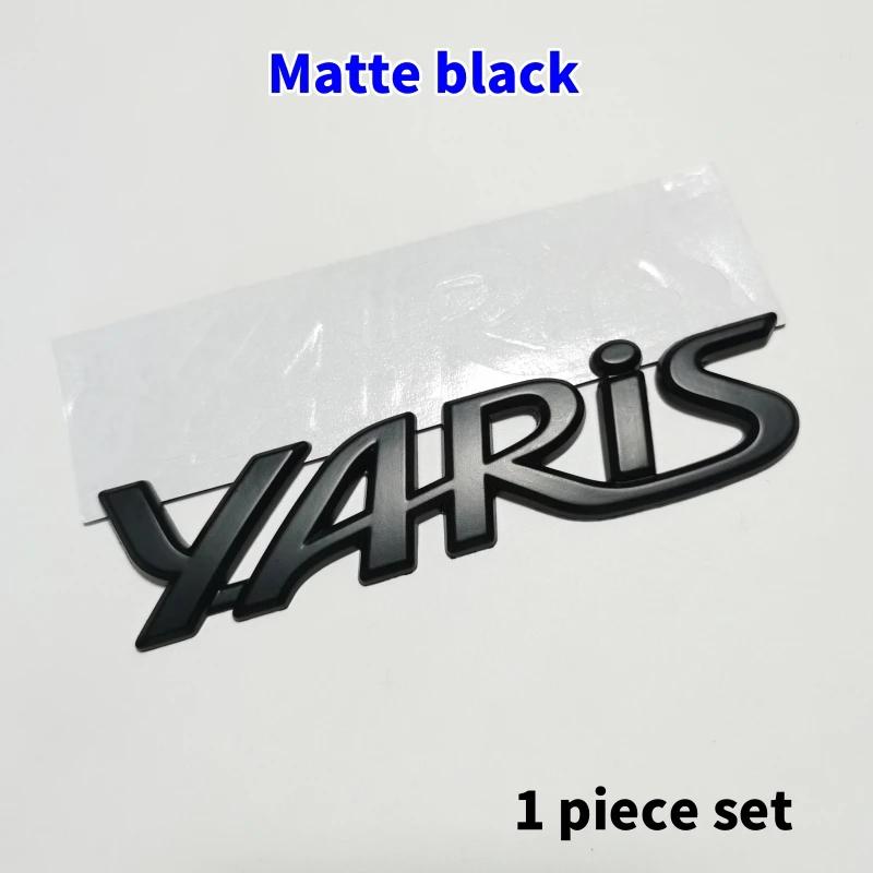3D ABS Yaris Logo Emblem Badge Matte Black Chrome Plated Trunk Letter Sticker For Toyota Yaris Car Exterior Decor Accessories
