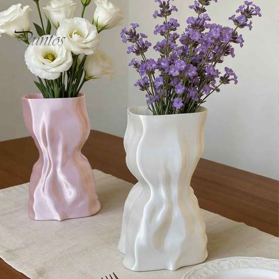 Sophisticated Home Accessories 3D Printed Flower Vase, Modern Minimalist Vase for Living Room Ornament Bedroom Decor, Creative Floral Arrangement
