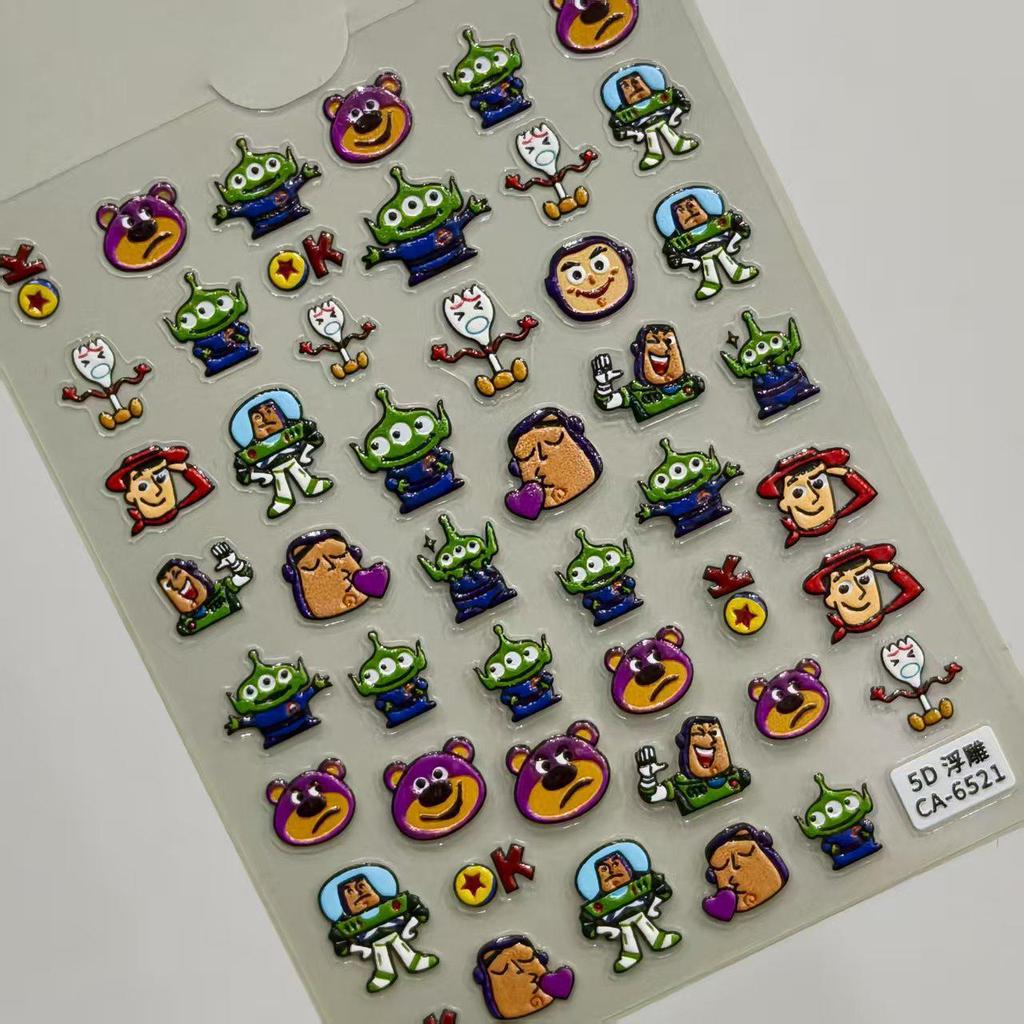 5D Embossed Cute Buzz Lightyear Cartoon Nail Art Stickers