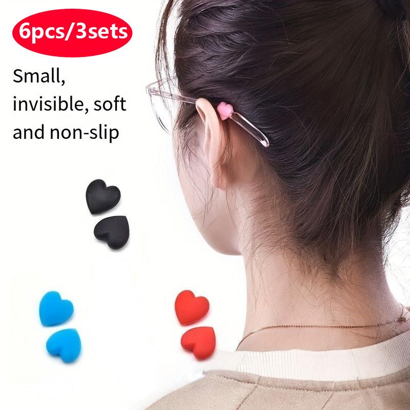 Love Silicone Glasses Retainer, Glasses Ear Clip Ear Hook Non-slip Holder Glasses Plug Temple Tips For Women And Men