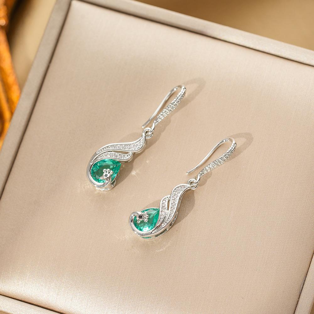 Blue Phoenix Earring Necklace Fashionable New High-end Jewelry Set