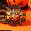 Creative Halloween Pumpkin Witch Brooch - Cartoon Broomstick Pin for Clothing Accessories