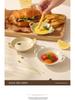 Double-Eared Ceramic Dipping Dish for Sauces and Snacks