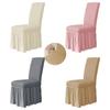 Seersucker Stuhlhusse mit hoher Rückenlehne und Volant, elastisch, Hochzeitsstuhl-Überwürfe, All-Inclusive-Sitzbezüge, Wohnzimmer Funda Silla