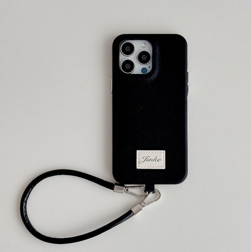 Full Coverage Leather Lanyard Case for iPhone 14/13/12 Pro Max - Drop Protection