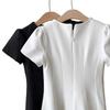 Short-sleeved Dress Women's Summer New Temperament Thin Material Suit Skirt Waist Thin A-shaped Skirt Short Skirt